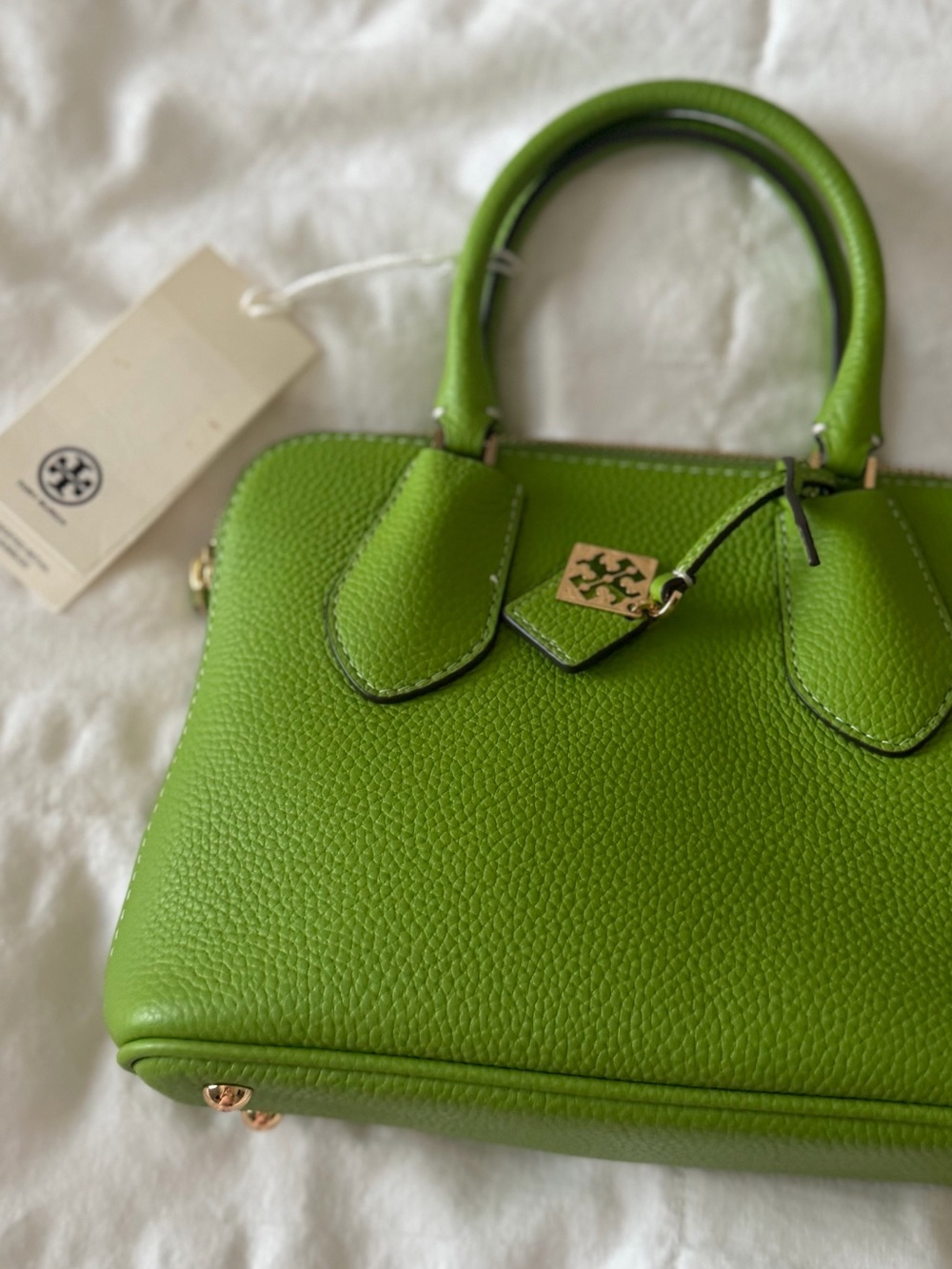 Tory Burch Matcha Green Leather Satchel - Picture 7 of 10